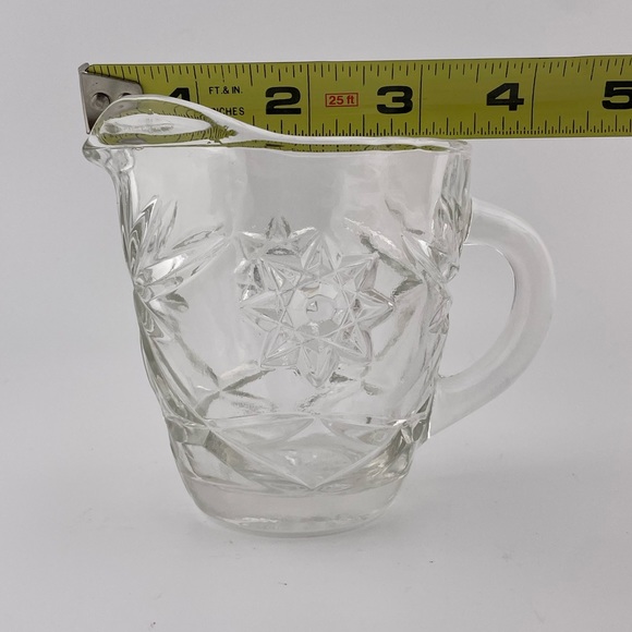 Vintage, Starburst Creamer, Clear Prescut Glass, by Anchor Hocking - Picture 8 of 8